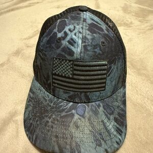 Blue and Black Camouflage Flag Cap
